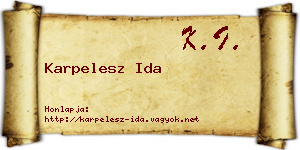 Karpelesz Ida névjegykártya